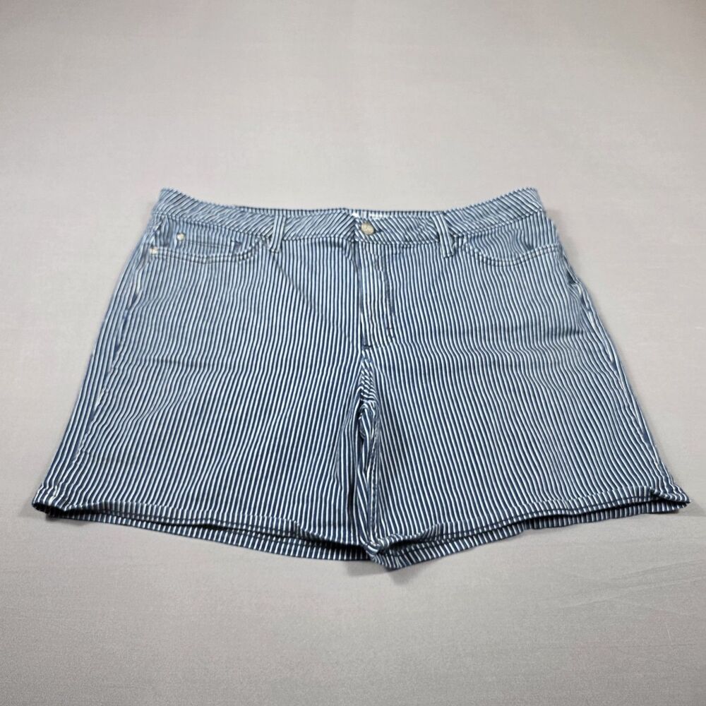 Lee Jean Shorts Railroad-Hickory Stripe Women's Plus Sz 20 Regular Fit Mid Rise